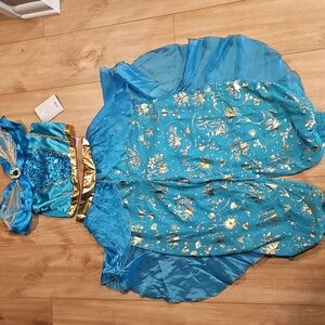 Kids Turquoise Jasmine Princess Costume NWT 11/12